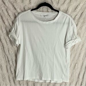 Frame Denim White Short Sleeve Relaxed T-Shirt